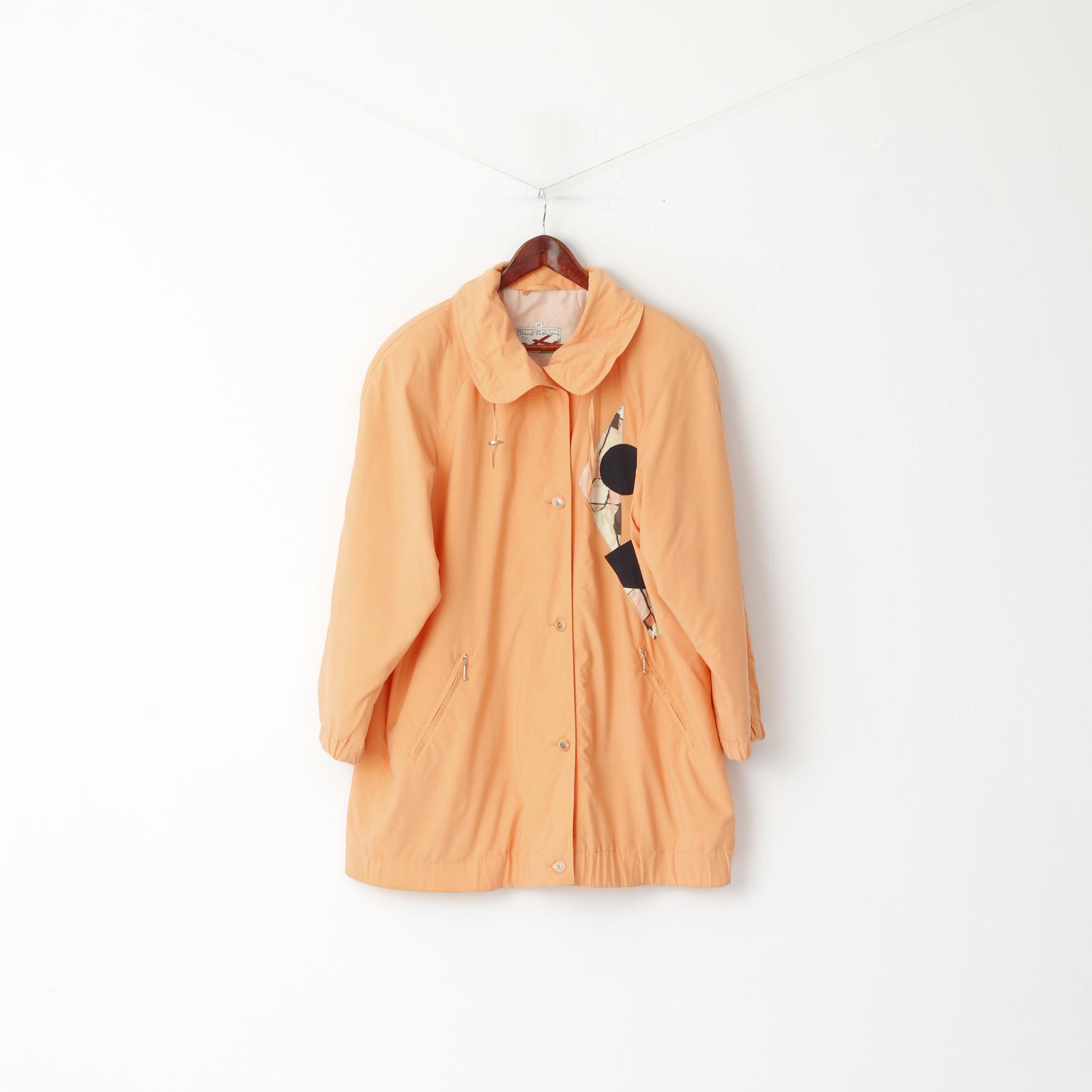 Trend Fashion Donna 38 M Giacca lunga Pesca geometrica Tectel Spalline Vintage Top