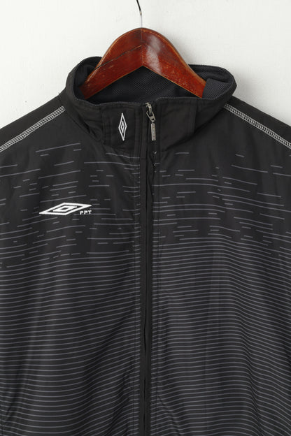 Umbro Men 36 S Jacket Black Activewear Full Zipper Pro Training Teamwear Top