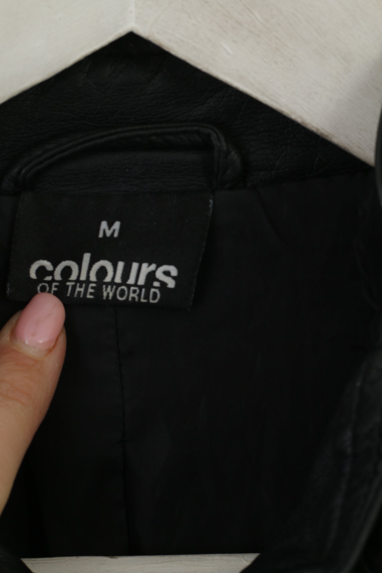 Colors Of The World Femme M Veste Noir Biker Col Montant Capote