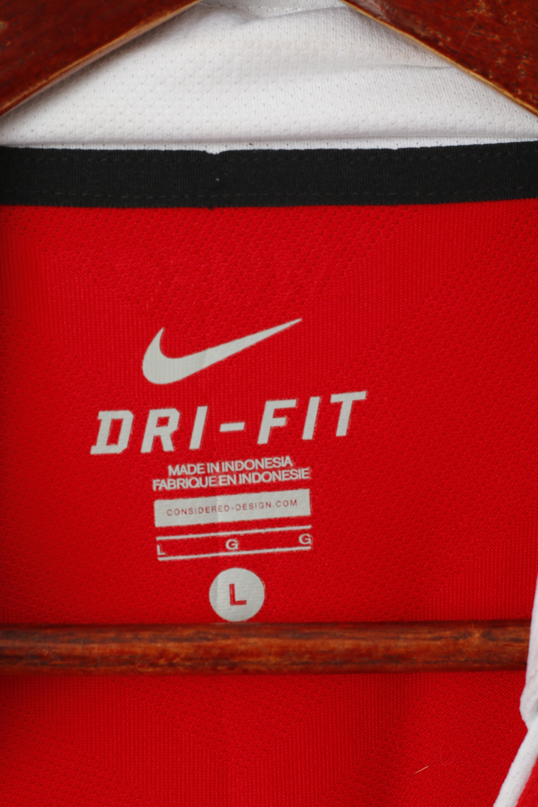 Nike Hommes L Chemise Rouge Manchester United Football Club MUFC Jersey Sport Top