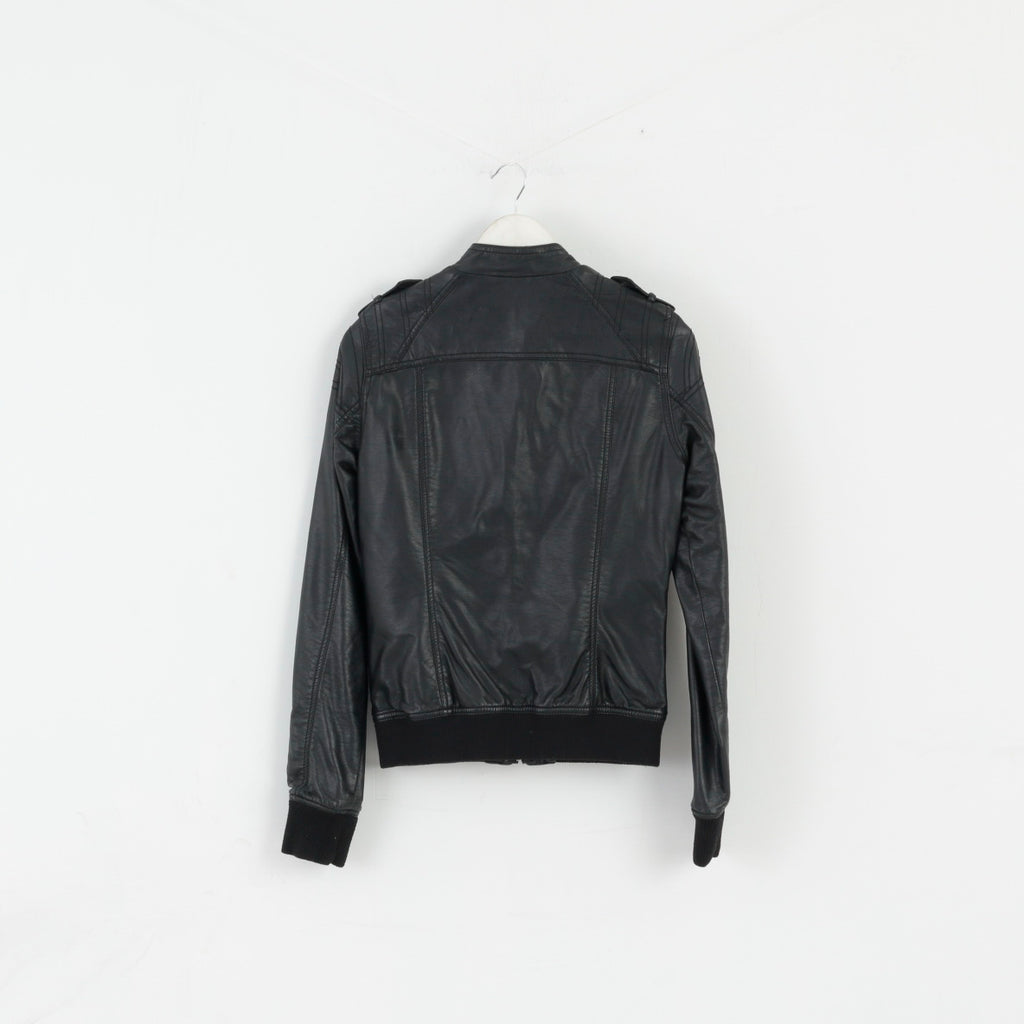 Giacca da donna M di Colors Of The World Biker nera con colletto rialzato e top morbido