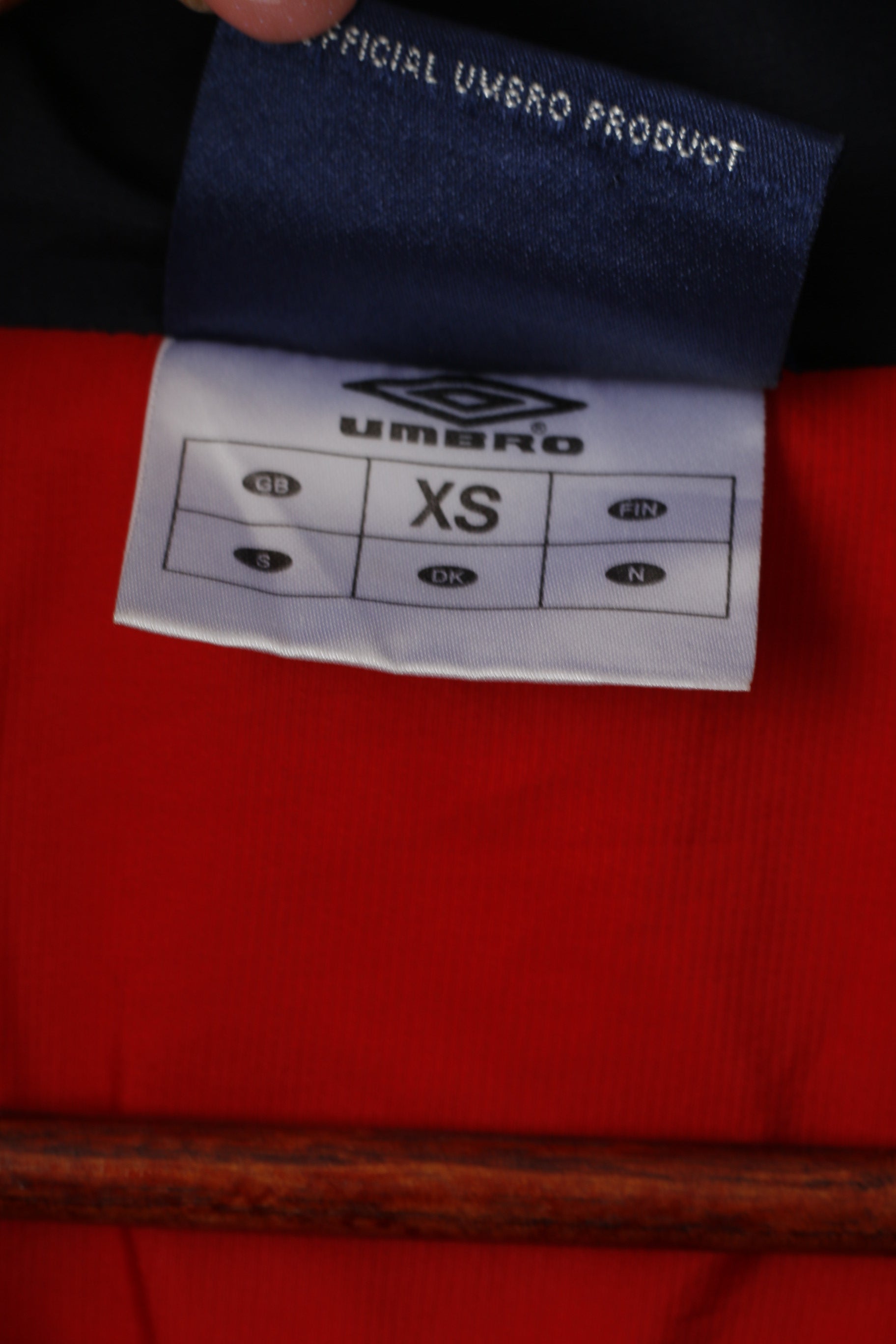 Giacca Umbro XS da uomo rossa Konnerud Idrettslag 1927 Norvegia Top attivo con cerniera intera