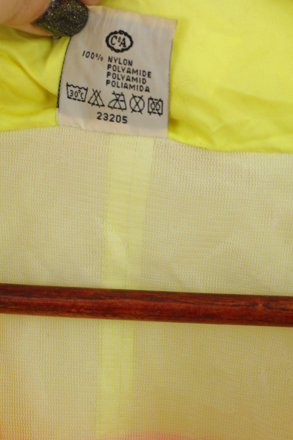 Rodeo by C&A Men 40 M Jacket Vintage Packable Neon Yellow Nylon Waterproof Hidden Hood Top