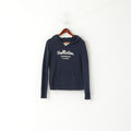Hollister California Women M (S) Sweatshirt Navy Hooded Cotton Sport Top