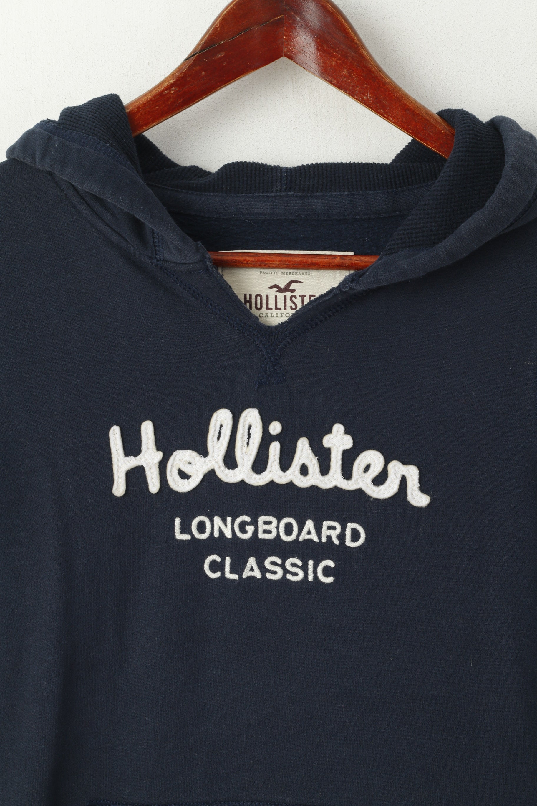 Felpa Hollister California da donna M (S) Top sportivo in cotone con cappuccio blu scuro