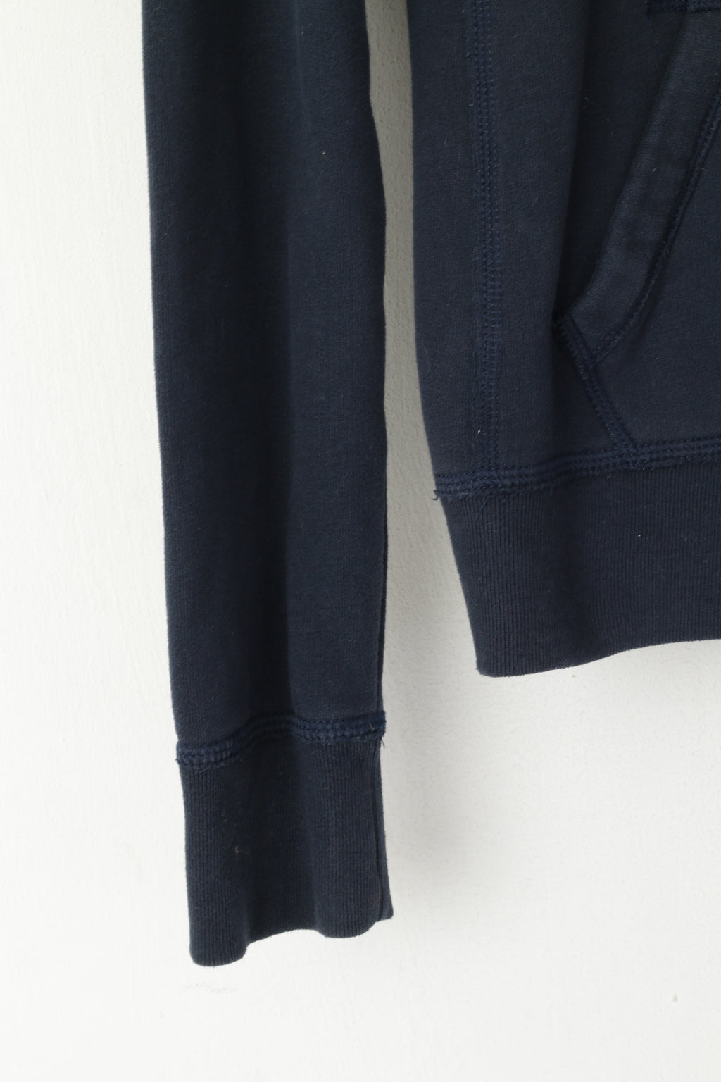 Hollister California Femmes M (S) Sweat-shirt à capuche en coton bleu marine Haut de sport