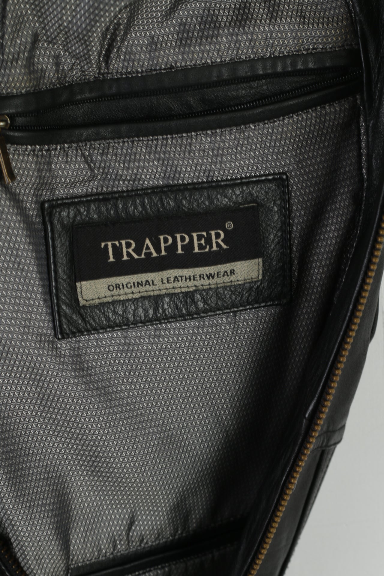 Trapper Original Leatherwear Men 54 L Vest Black Leather Multi Pockets Waistcoat