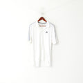 Adidas Men L Polo Shirt White Training Activewear Vintage Sport Jersey Top