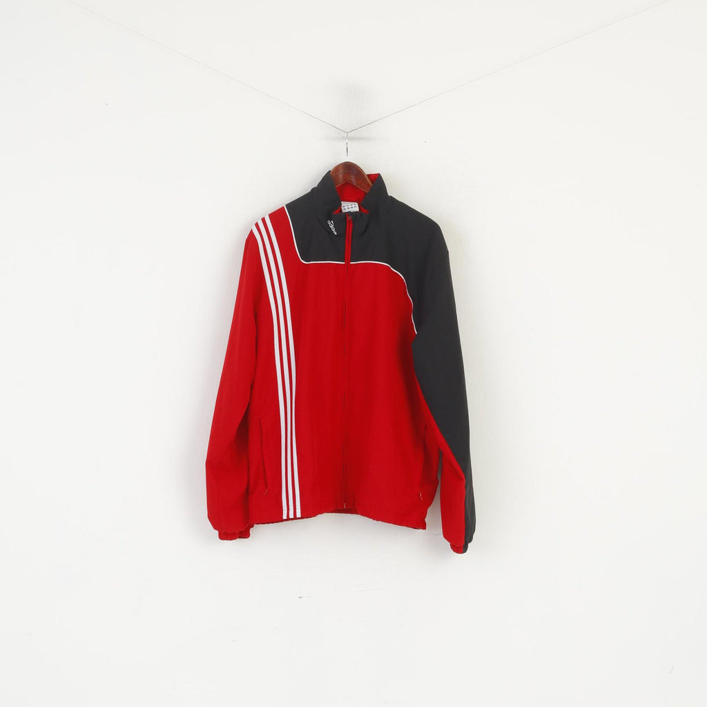 Adidas Giacca da uomo XL Rossa Vintage Sportswear Full Zip Activewear Track Top