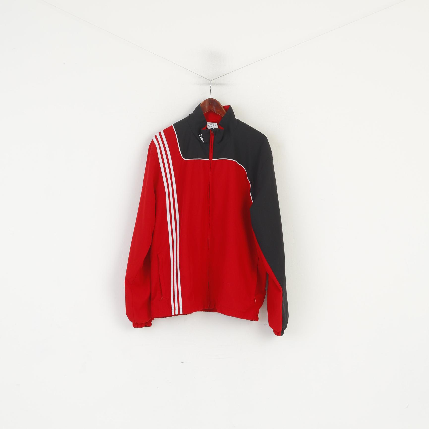 Adidas Giacca da uomo XL Rossa Vintage Sportswear Full Zip Activewear Track Top