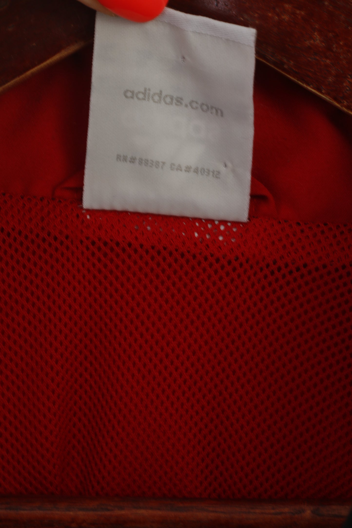 Adidas Men XL Jacket Red Vintage Sportswear Full Zip Activewear Track Top
