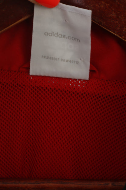 Adidas Giacca da uomo XL Rossa Vintage Sportswear Full Zip Activewear Track Top