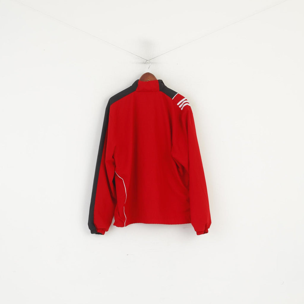 Adidas Giacca da uomo XL Rossa Vintage Sportswear Full Zip Activewear Track Top