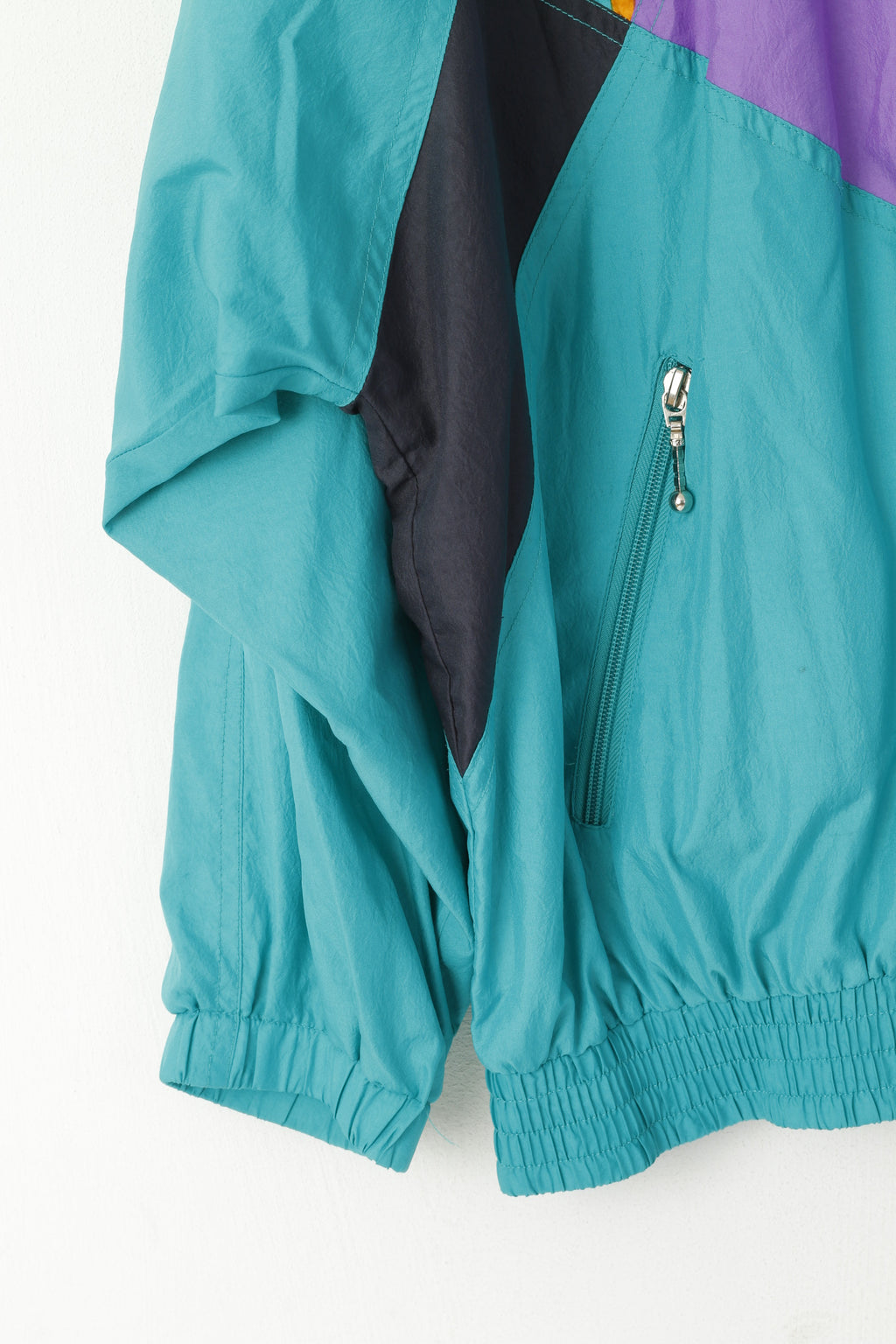 Triumph Women 40 L Jacket Green Abstract Vintage Sport Full Zipper Bomber Top