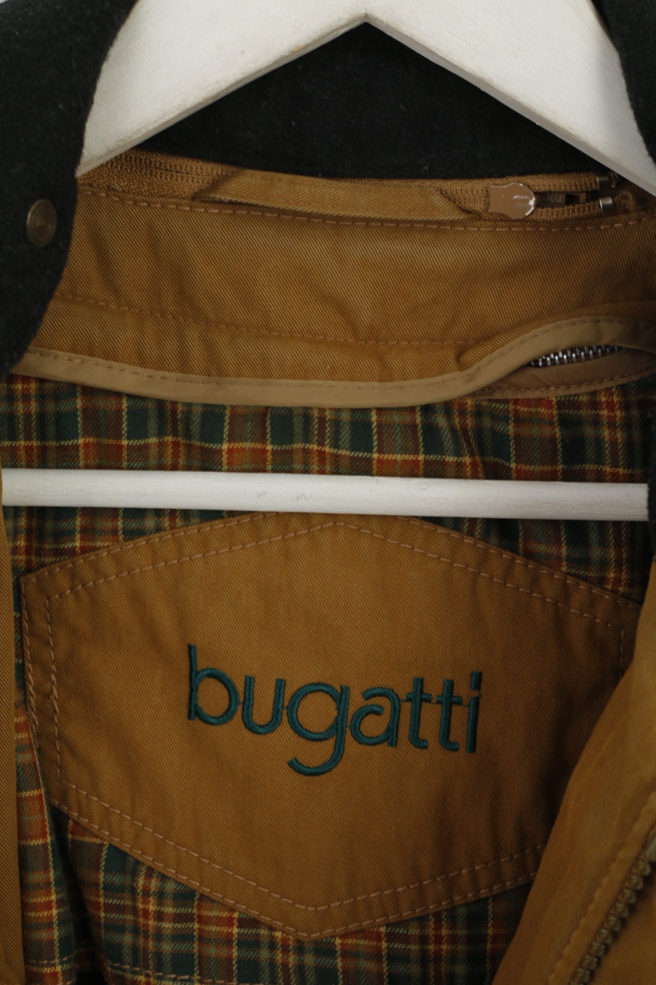 Bugatti Men 38 M Jacket Green Cotton Full Zipper Buttons Lined Classic Top