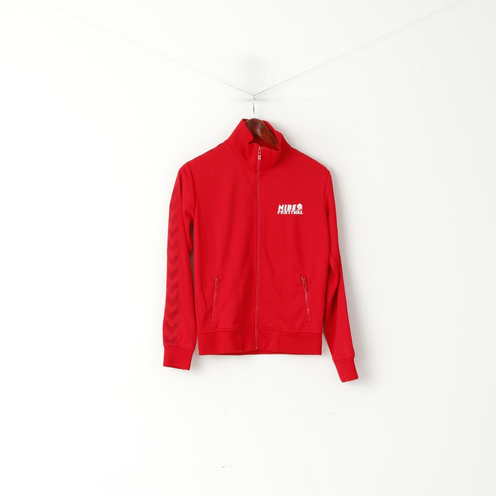 Felpa da donna Hummel rossa lucida NIBE Festival Zip Up Sport Track Top