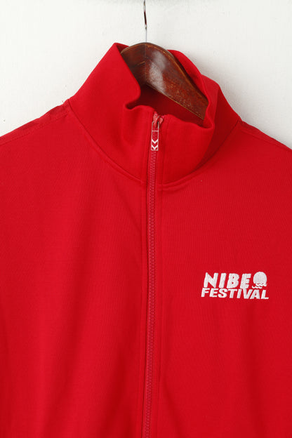 Felpa da donna Hummel rossa lucida NIBE Festival Zip Up Sport Track Top