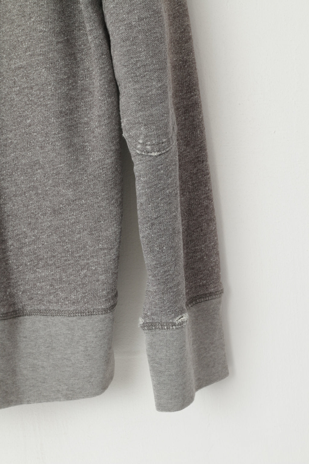 Fred Perry Men XL (L) Sweatshirt Grey Faded Cotton Stand Up Collar Classic Top
