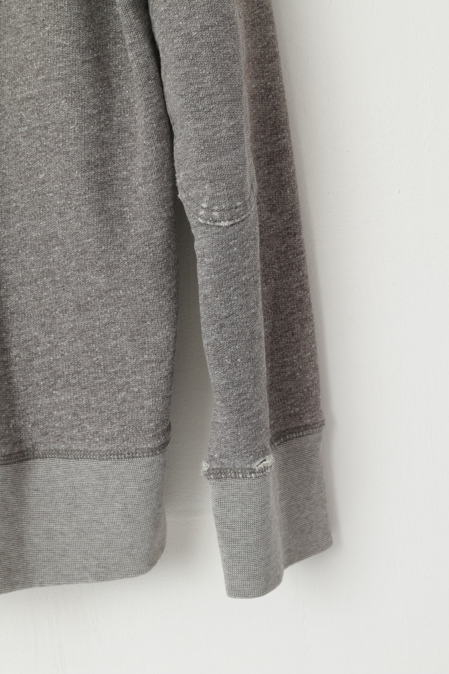 Fred Perry Men XL (L) Sweatshirt Grey Faded Cotton Stand Up Collar Classic Top
