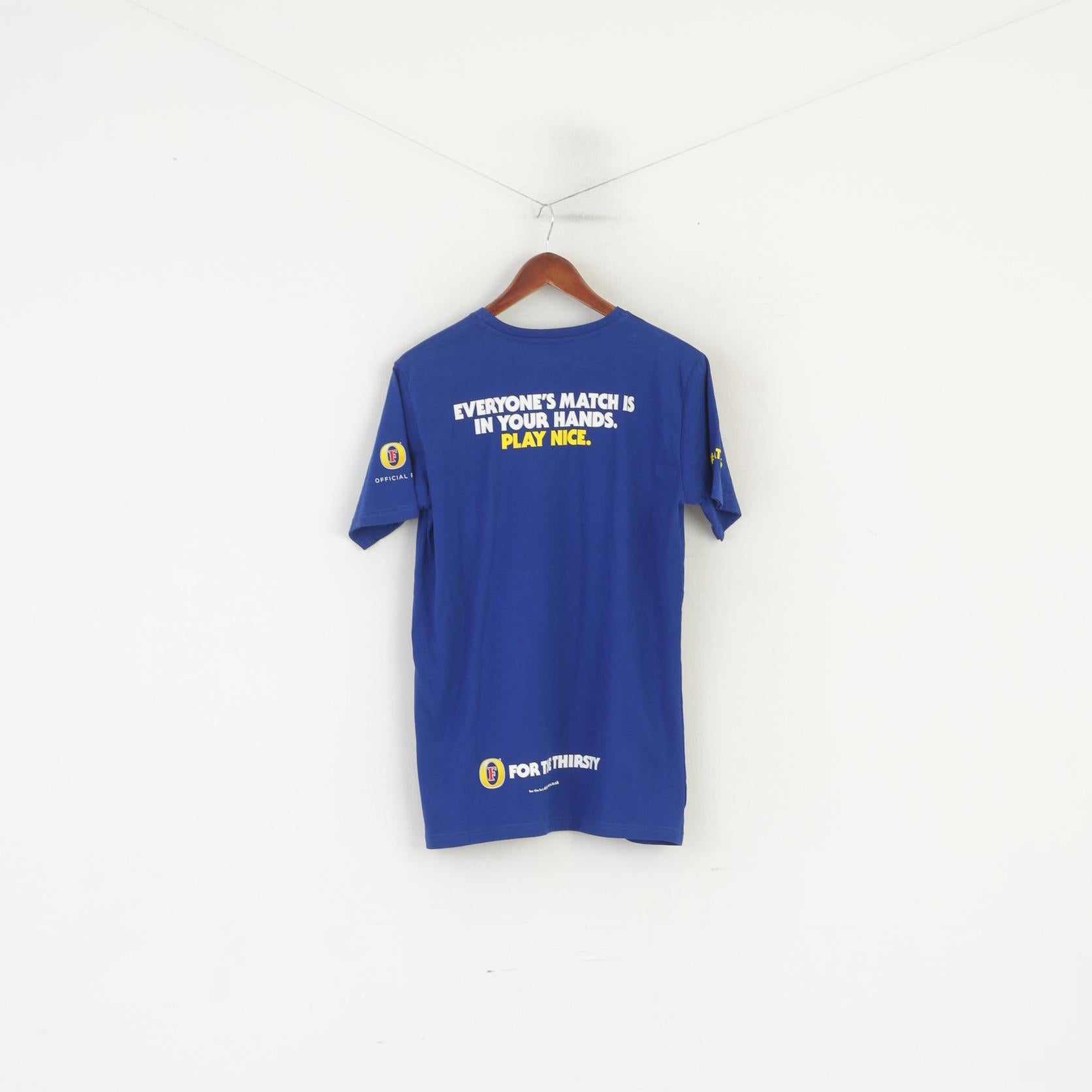 ECB Officiel Hommes L (M) Chemise Bleu Coton Angleterre Cricket Catcha6 Sport Top