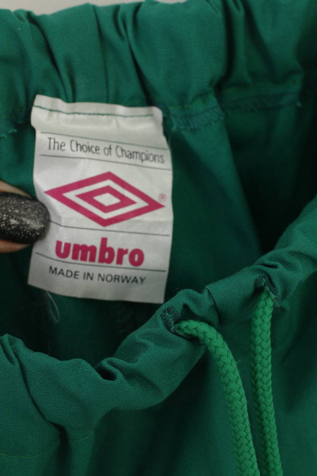 Pantaloni della tuta Umbro Youth 168 Pantaloni retrò vintage norvegesi in misto cotone verde