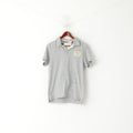 Aeropostale Men M Polo Shirt Grey Cotton 87 Division Vintage Detailed Buttons Top