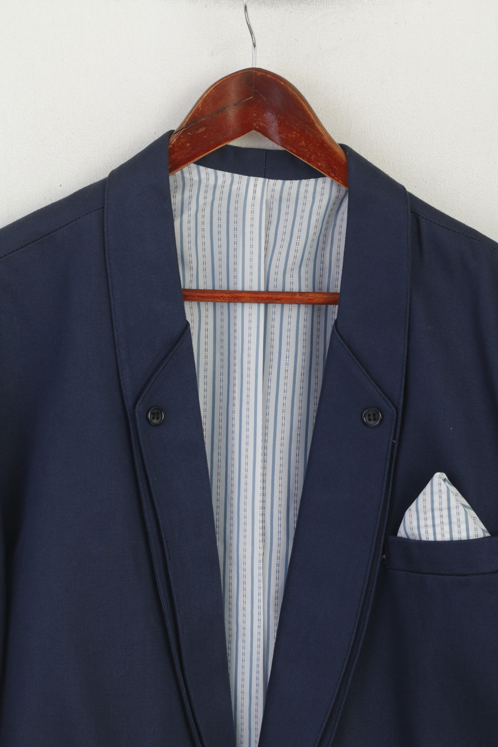 Rudy St-Clair Giacca da uomo M Giacca blu scuro in lana elegante con spalline parigine