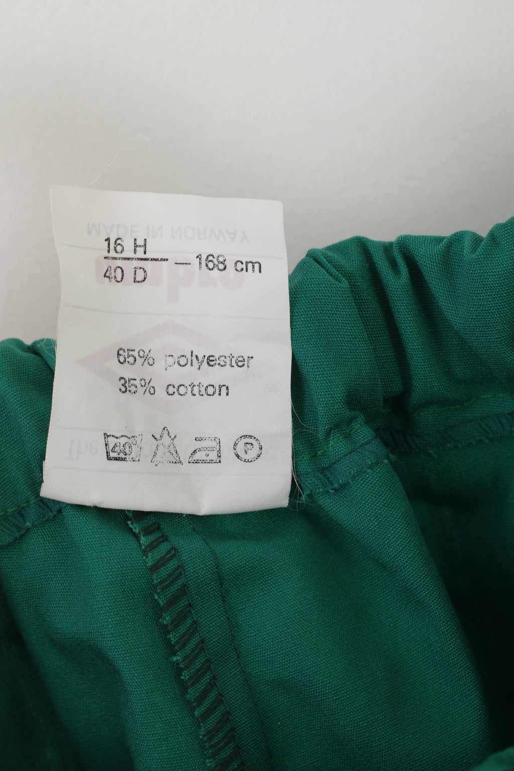 Pantaloni della tuta Umbro Youth 168 Pantaloni retrò vintage norvegesi in misto cotone verde