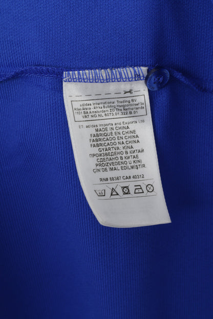 Adidas Men 3XL Polo Shirt Blue Climalite Football Activewear Short Sleeve Top