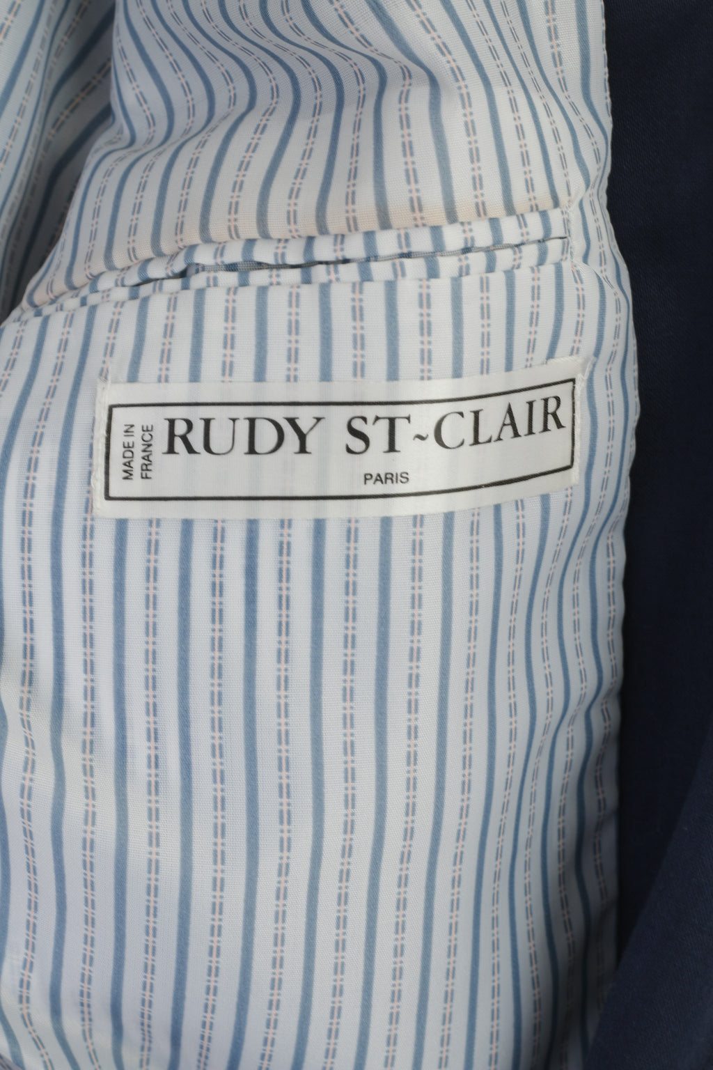 Rudy St-Clair Giacca da uomo M Giacca blu scuro in lana elegante con spalline parigine