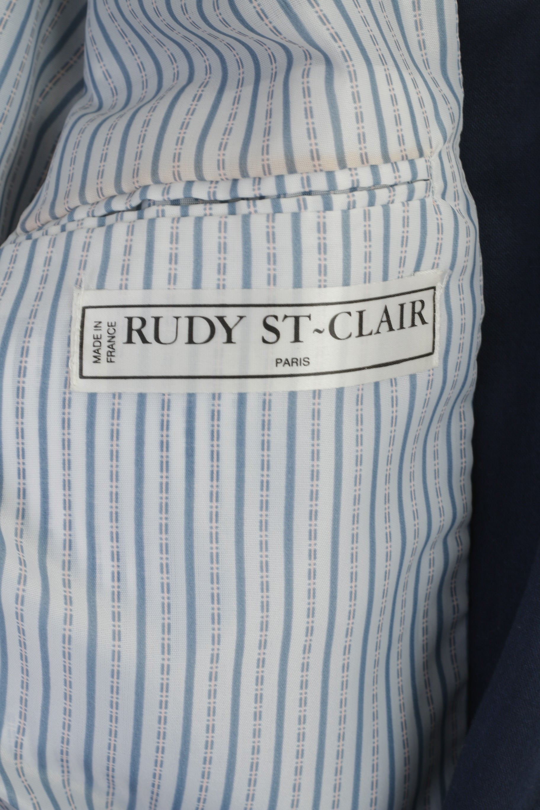 Rudy St-Clair Giacca da uomo M Giacca blu scuro in lana elegante con spalline parigine