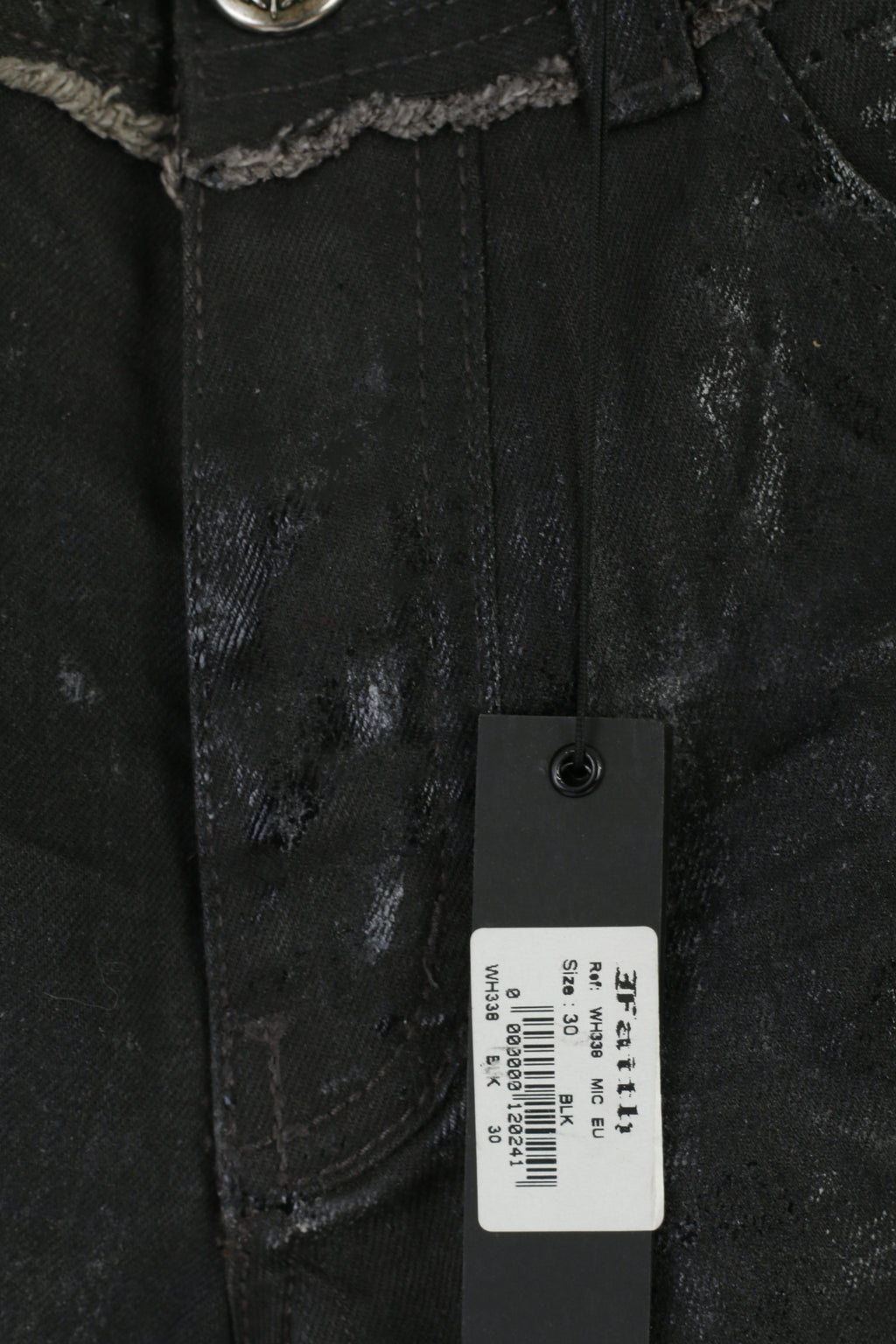 New Faith Women 30 Trousers Black Shiny Jean Cobain Icedenim Cotton Gothic Pants