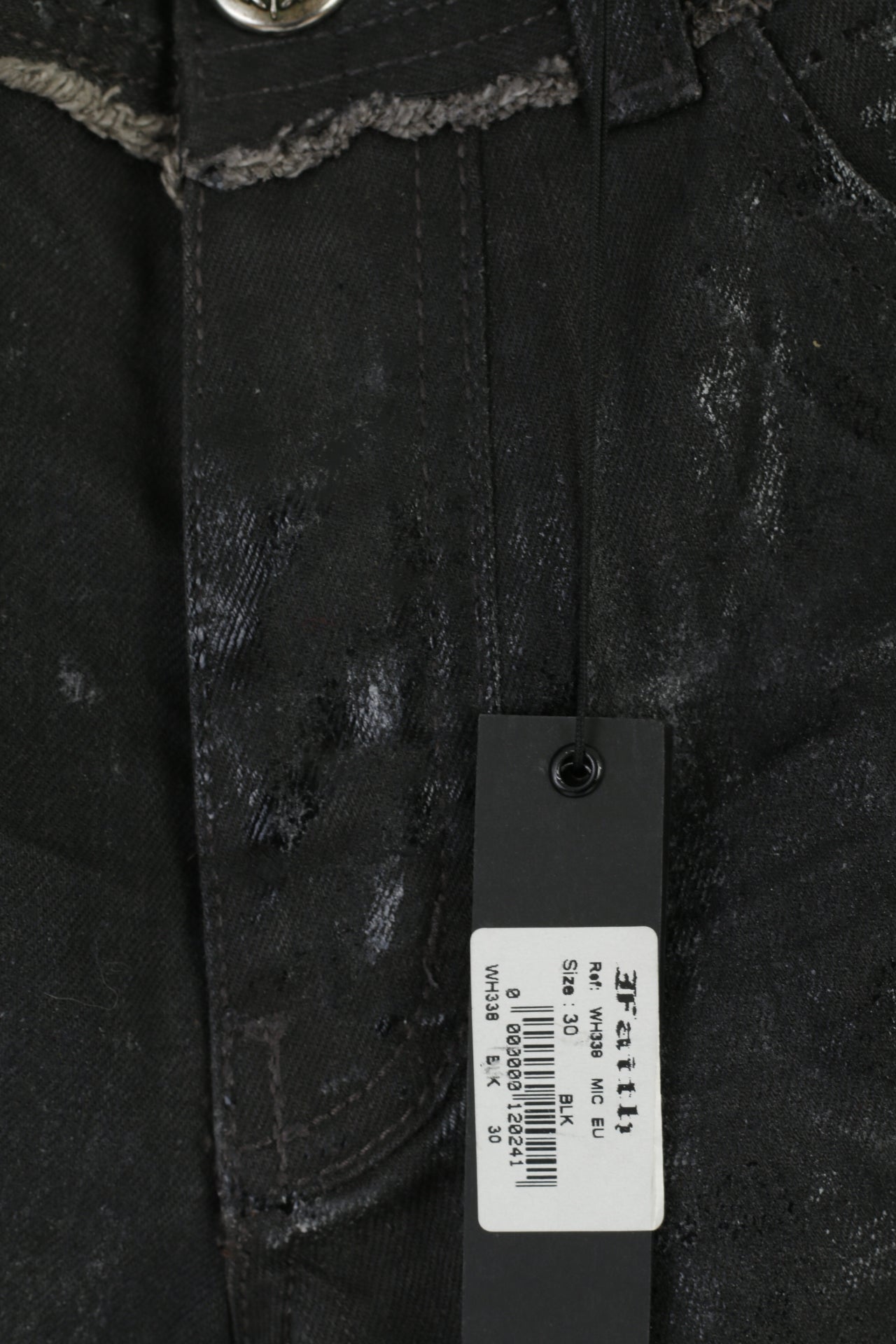 New Faith Women 30 Trousers Black Shiny Jean Cobain Icedenim Cotton Gothic Pants