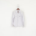 Red Ear Paul Smith Men XL Casual Shirt White Striped Cotton Long Sleeve Top