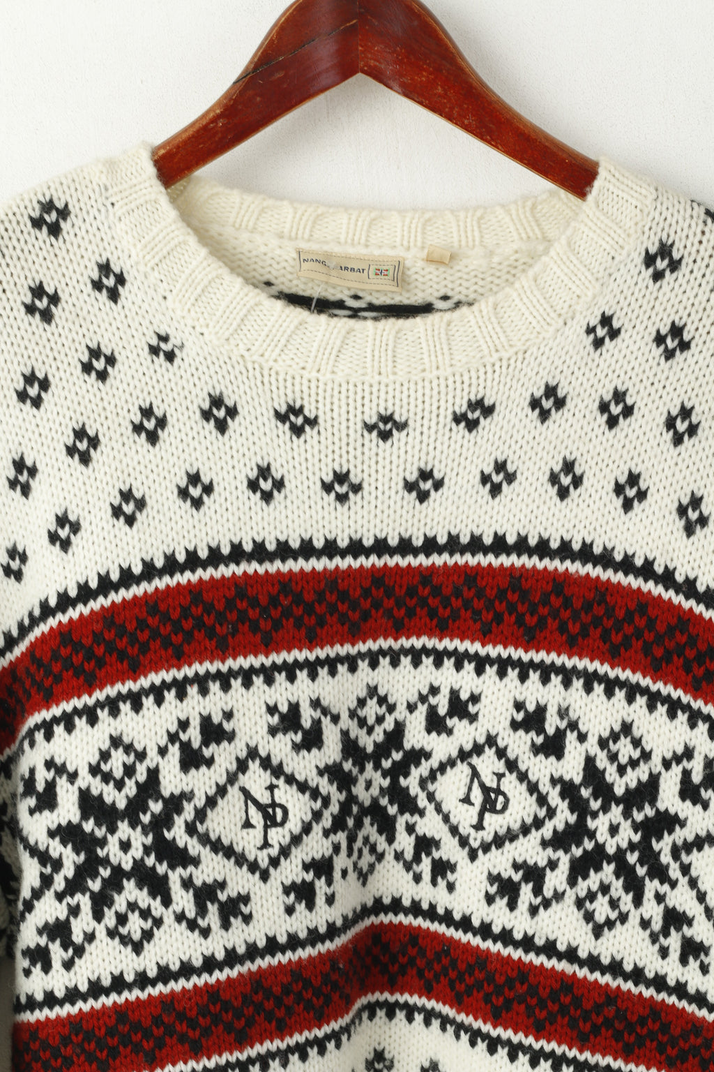 Nangaparbat Men 48/50 M Jumper Beige Nordic Wool Norwegian Classic Sweater