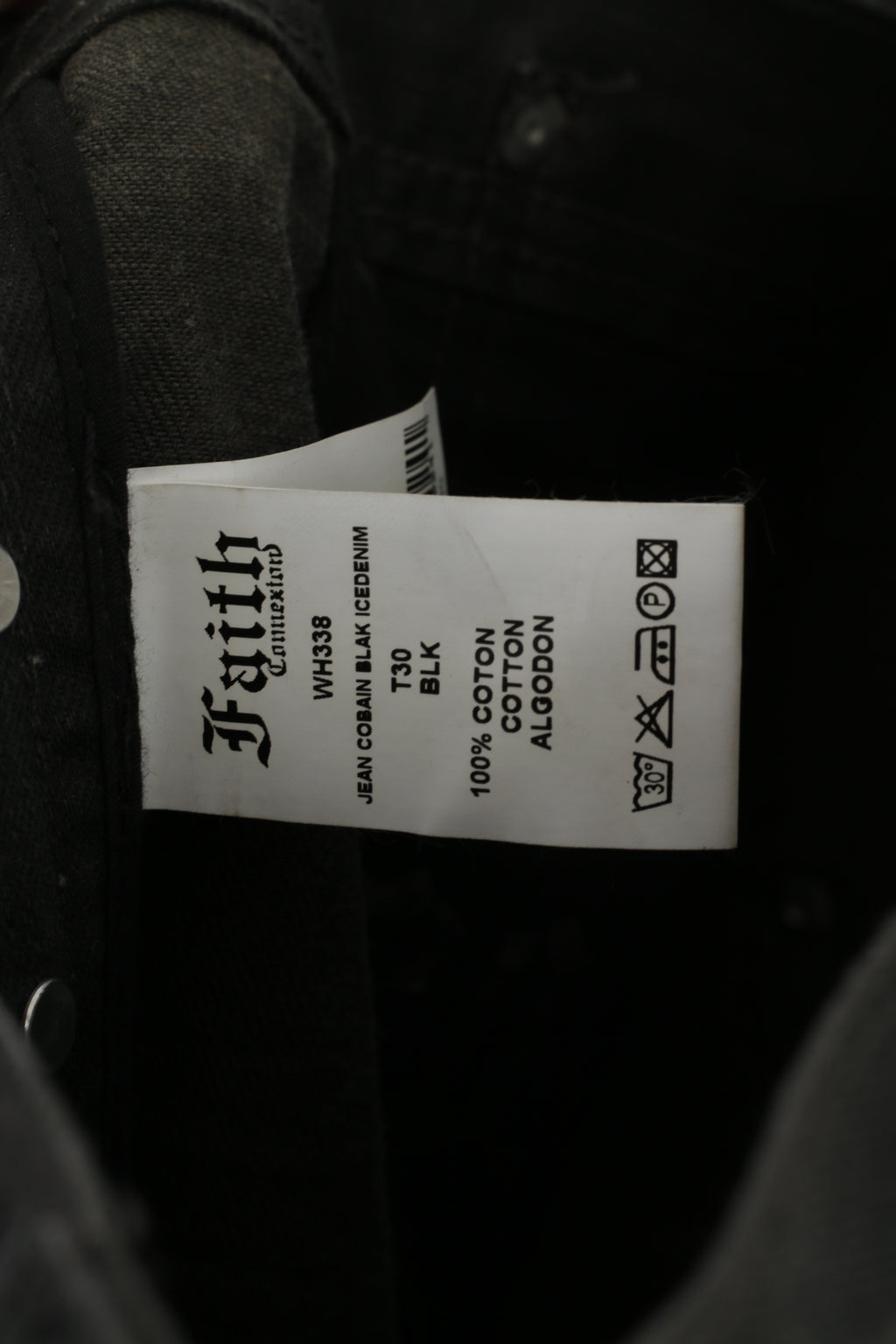 New Faith Women 30 Trousers Black Shiny Jean Cobain Icedenim Cotton Gothic Pants