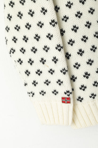 Nangaparbat Men 48/50 M Jumper Beige Nordic Wool Norwegian Classic Sweater