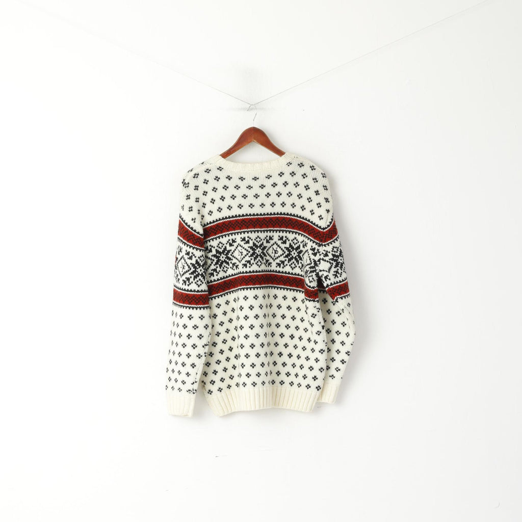 Nangaparbat Men 48/50 M Jumper Beige Nordic Wool Norwegian Classic Sweater