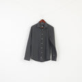 G-Star Men L Casual Shirt Gray Cotton Striped Long Sleeve Italy Slim Fit Top