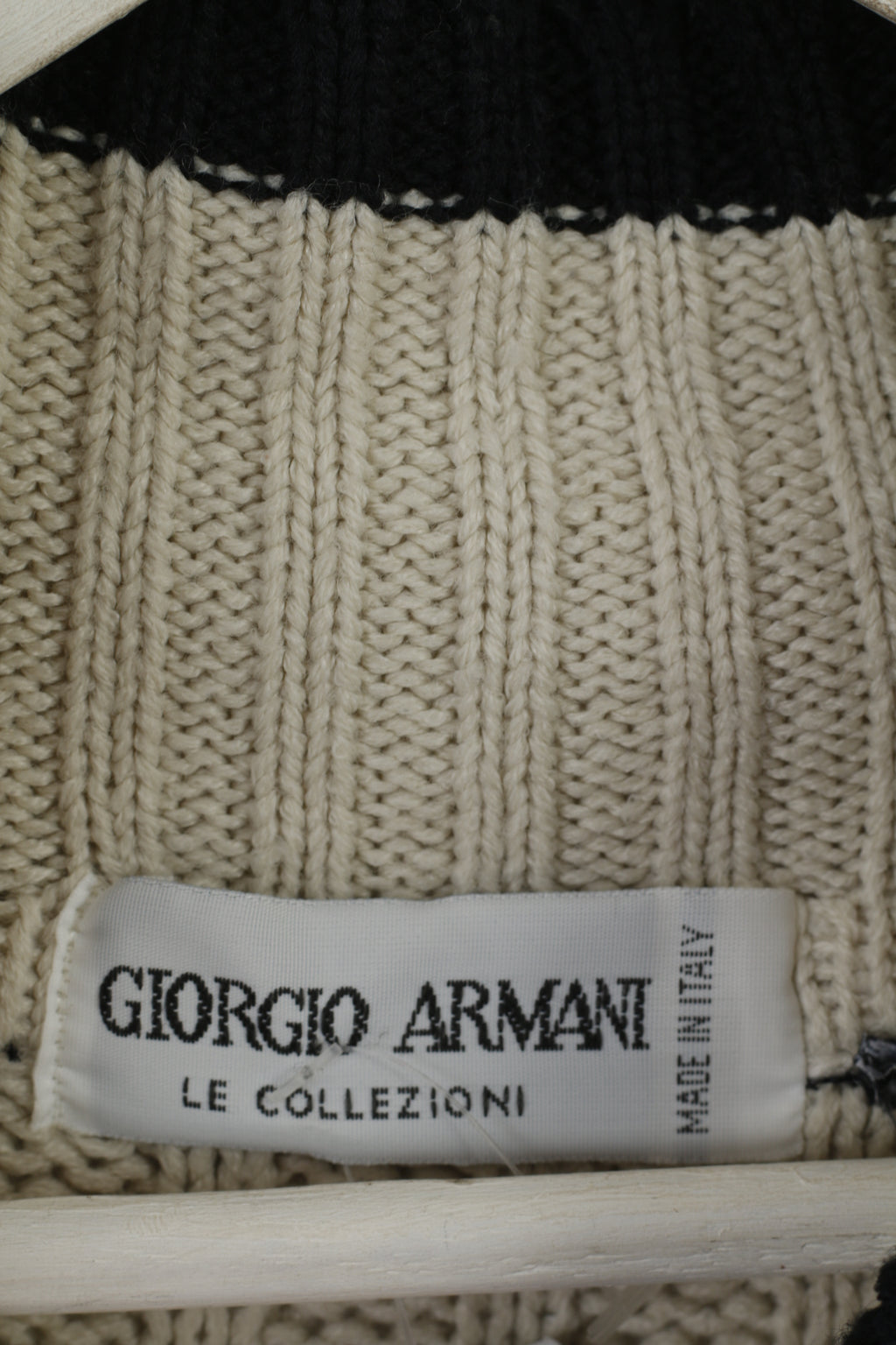 Giorgio Armani Hommes XL Golf Jumper Beige Acrylique Classique Stretch Pull