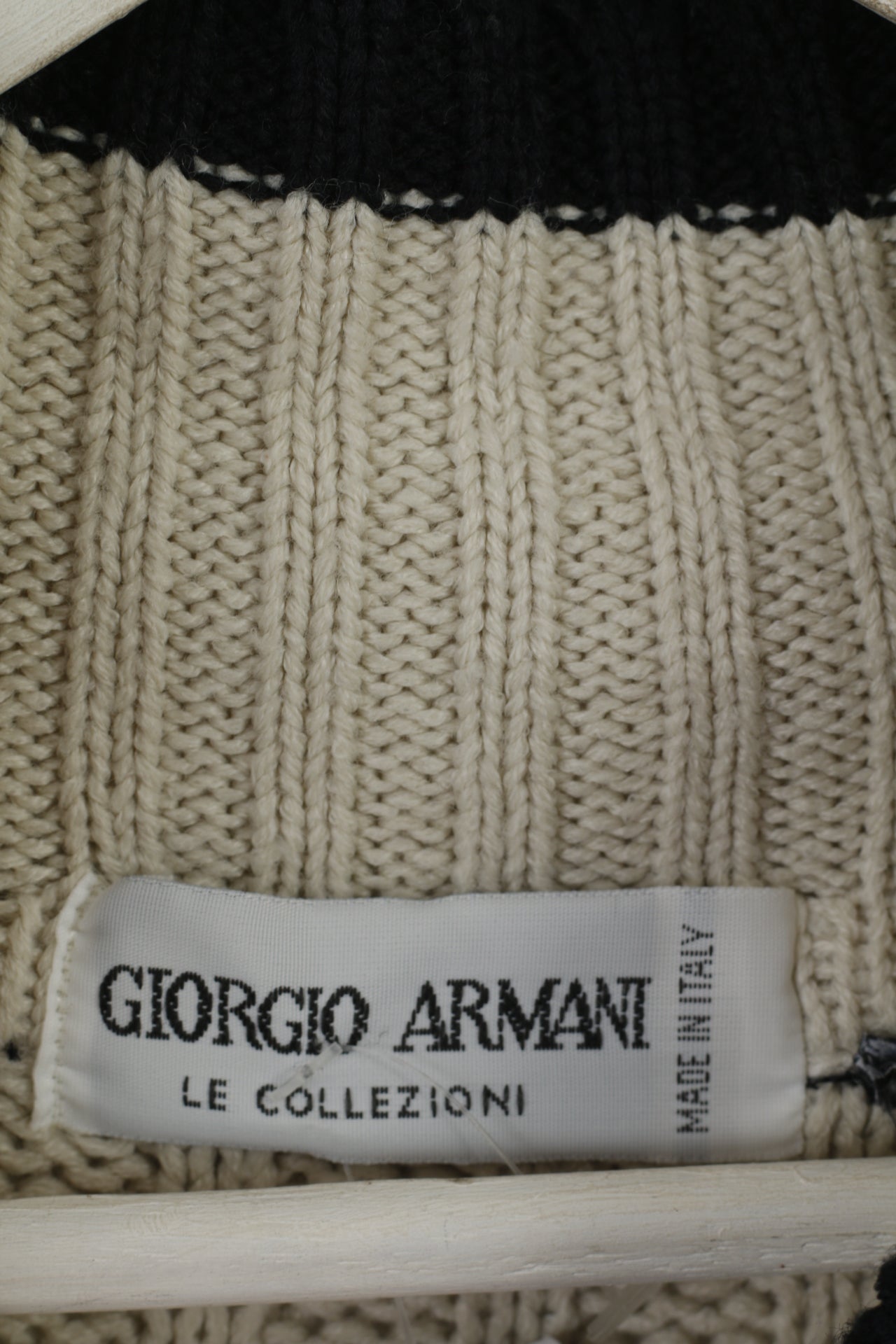Giorgio Armani Hommes XL Golf Jumper Beige Acrylique Classique Stretch Pull