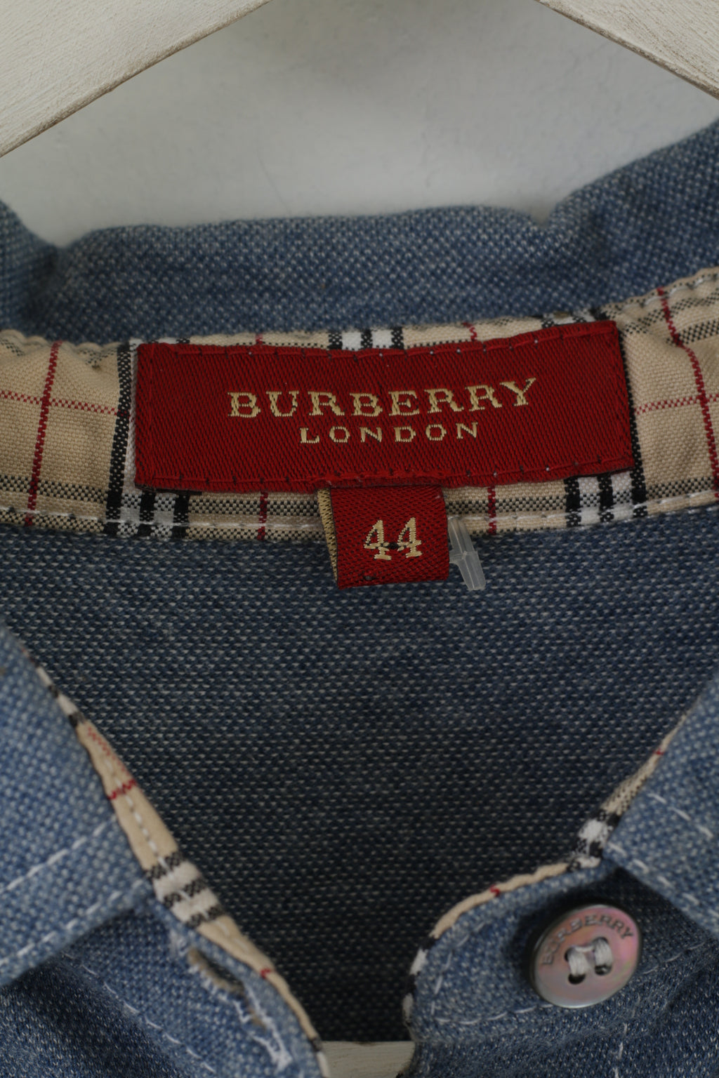 Burberry London Chemise sans manches en coton bleu pour femme 44 S