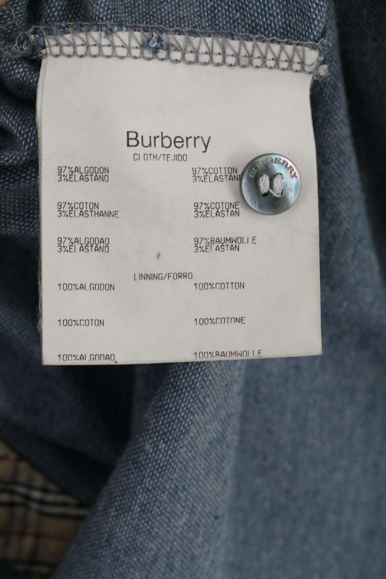 Burberry London Chemise sans manches en coton bleu pour femme 44 S