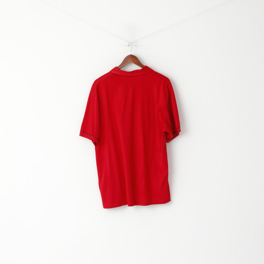 Gabicci Men 2XL Polo Shirt Red Cotton Pocket Retro Classic Short Sleeve Top
