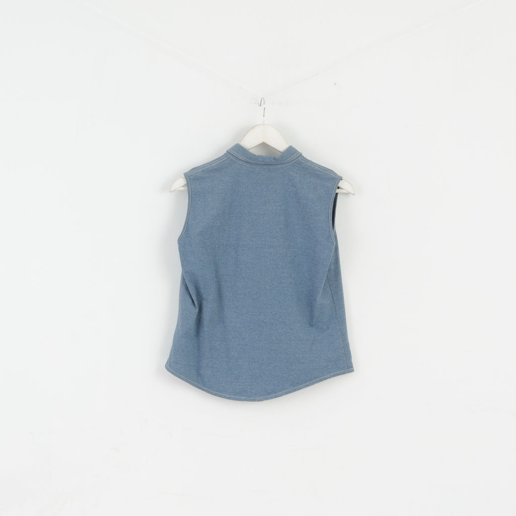 Burberry London Chemise sans manches en coton bleu pour femme 44 S