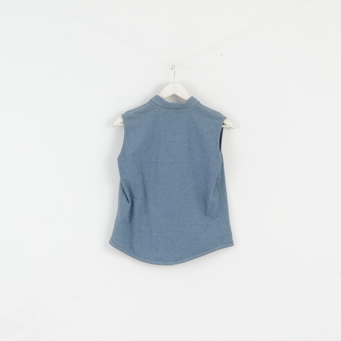 Burberry London Chemise sans manches en coton bleu pour femme 44 S
