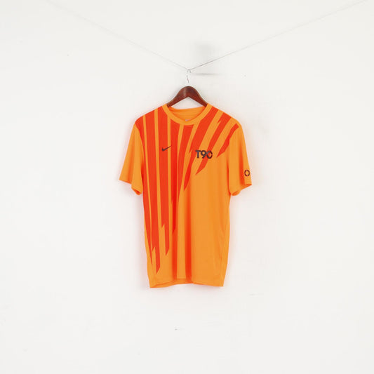 Nike Homme L Chemise Néon Orange Football T90 Sportswear Jersey Haut