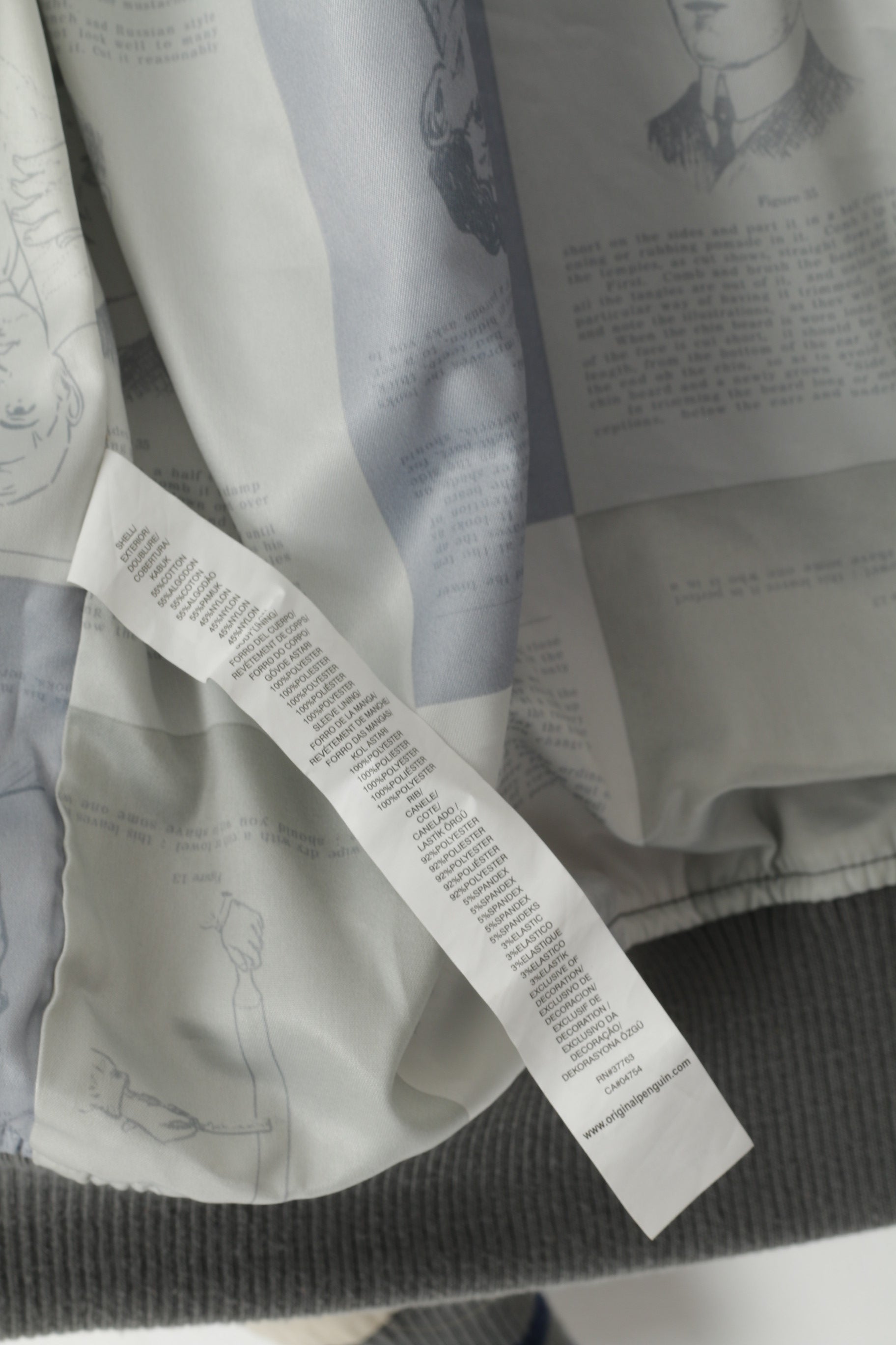 Original Penguin Men S (XS) Jacket Grey Baseball Sportswear Full Zipper Light Top