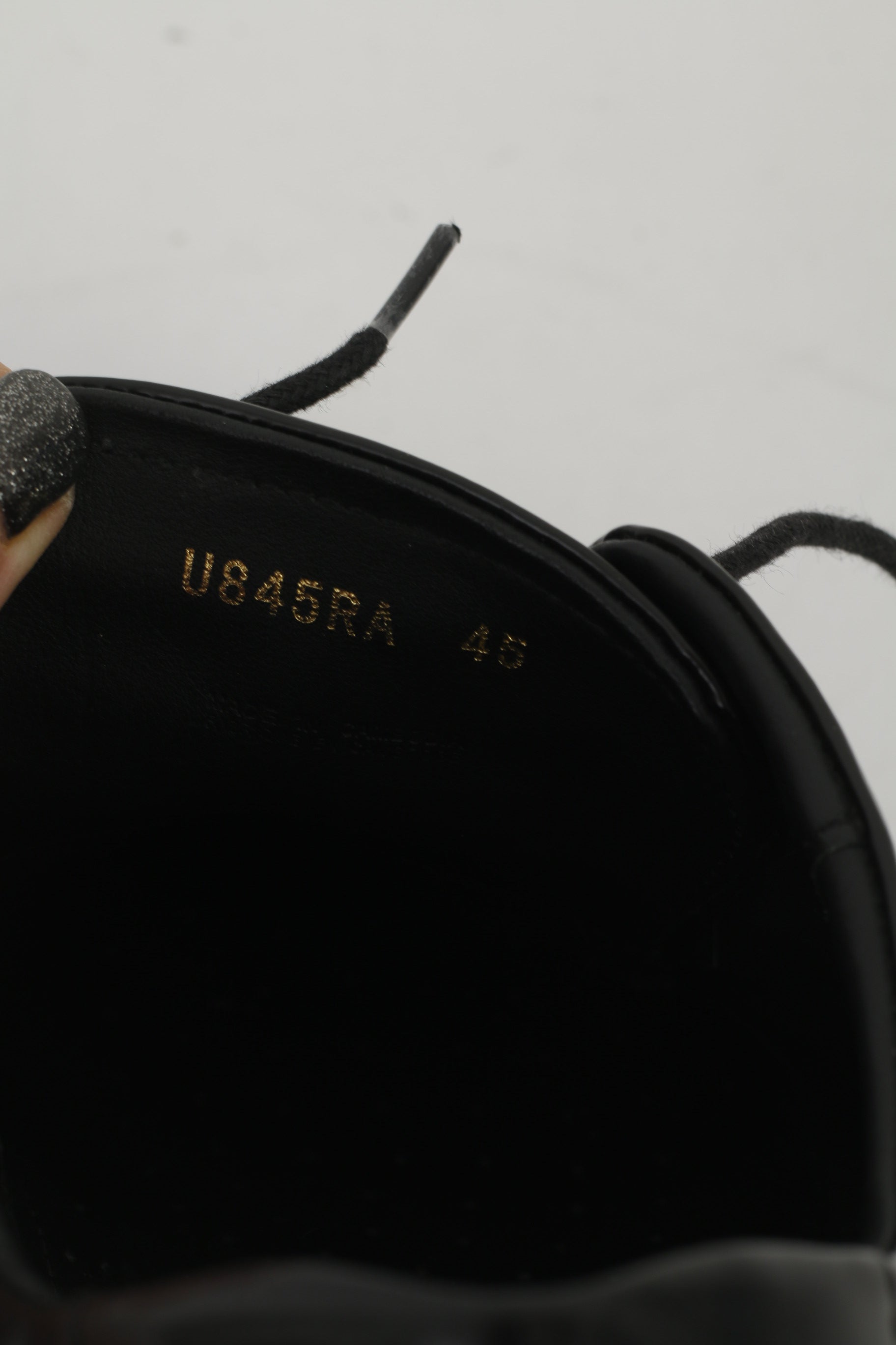 Geox Respira Men 45 Shoes Black Shiny Leather Italian Patent Comfort Lace Up