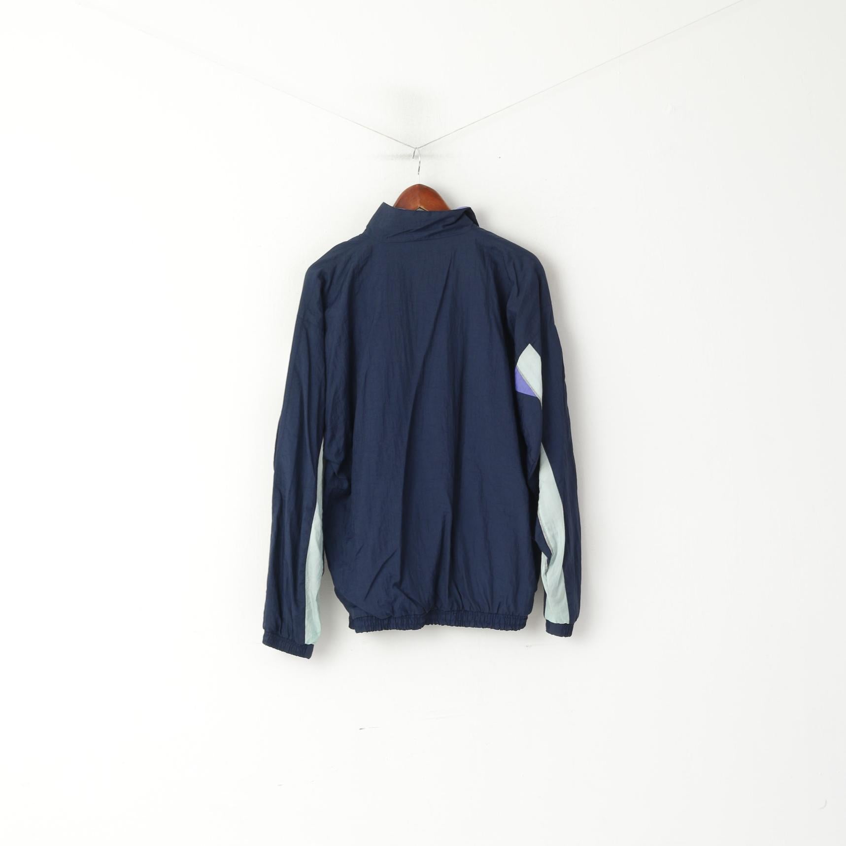 Roca Hommes XL Veste Marine Vintage Festival Nylon Imperméable Zip Up Track Top